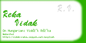 reka vidak business card